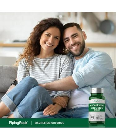 LLK Magnesium Chloride 520mg | 100 Vegetarian Tablet Capsules | Natural Supplement - Buy Online on SooperMarket.com