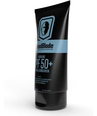 HeadBlade HeadLube SPF 50 Men's Lotion and Sunscreen - Anti-Aging Formula for Face, Body & Scalp | Water Resistant 80 Minutes | 5 fl oz - Buy Online on SooperMarket.com