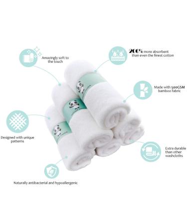 Soft Bamboo Baby Washcloths - 6 Pack 10x10 Inch - 2 Layer Absorbent Towel for Newborns - Gentle Baby Wipes for Delicate Skin - Shower Registry Essential - Buy Online on SooperMarket.com