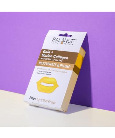 Buy Balance Active Formula Gold Collagen Hydrogel Lip Masks - 2 Pack (12g) | Hydrating & Plumping | International Shipping Available - Buy Online on SooperMarket.com