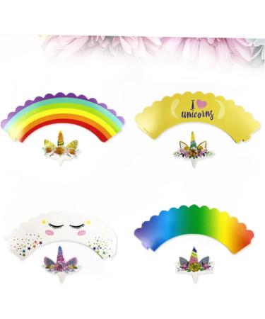 Warmhm Cake Decorations 96pcs Paper Cups Decorate Cake Unicorn Cupcake Wrappers - Buy Online on SooperMarket.com