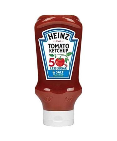 Heinz Tomato Ketchup 50% Less Sugar and Salt Tomato 650 g (Pack of 1)
