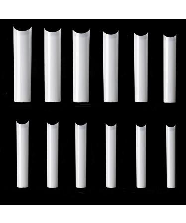 NO C Curve Square Nail Tips - NO C Curve Long Nail Tips - Yimart 600pcs No C Curve XXXL Square Straight False Nail Tips Half Cover Clear Natural Extra Long Fake Nails (Natural)