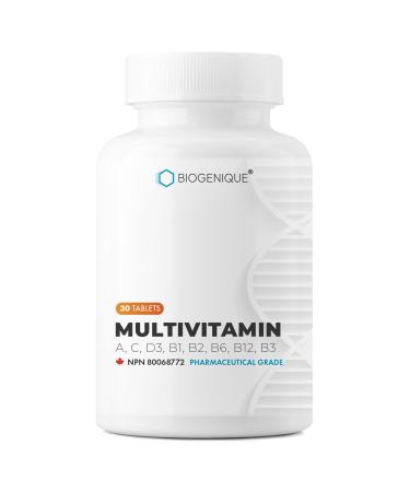 Biogenique Multivitamin - Complete Multivitamin for Adults Supports Energy Immunity & Overall Health - 1 Month Supply - Multi vitamins Women & Men supplement Made in Canada Non-GMO