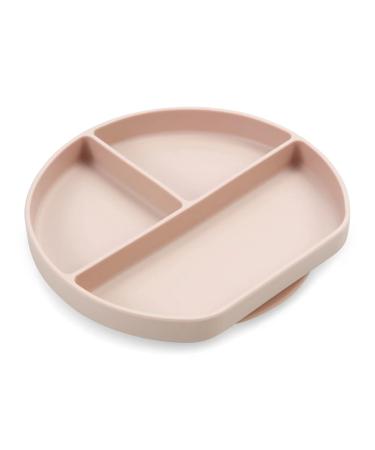 PandaEar Divided Silicone Suction Plate for Toddlers Baby| Dishwasher Microwave Oven Safe| Non Slip (Pink)
