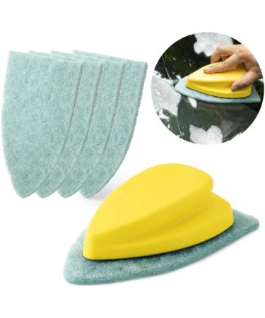 ZABEES Polishing Cleaner Window Glass Countertop Car Wash Wipe Tool With Nylon Cloth Scrub Pad Windshield Buffing Wrapping Brush 1pc Handle+5pcs Pad - Buy Online on SooperMarket.com