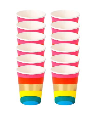 Talking Tables RAIN Rainbow Cup with Foil Detail. 12Pk, One, Multicolor