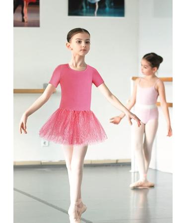 MOLLDAN Girls Ballet Leotard with Shiny Skirt and Ruffle Sleeves - Z-bow Burgundy - Size 6-8 Years - Buy Online on SooperMarket.com