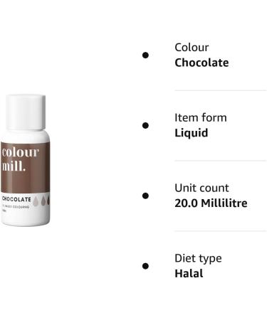 Colour Mill 20ml Chocolate Brown Edible Food Paint - for Cake, Cookie, Baking, Icing, Fondant - Buy Online on SooperMarket.com