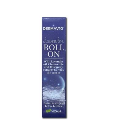 Derma V10 Lavender Roll On Blend of Lavender Oil Chamomile and Rosemary Extract to Promote Peaceful and Restful Night Sleep Aids in Calming and Relaxing The Mind and Body Vegan Friendly