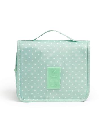 Sechunk Waterproof Travel Toiletry Bags Hanging Multi-function Cosmetic Bag Makeup Bag for Women green Dot