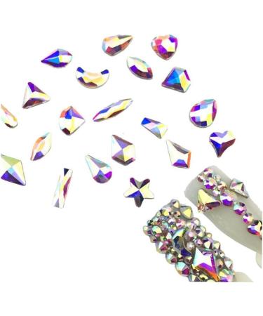 Rhinestones Nail Gems Nail Art Accessories with Pick Up and Rhinestone Picker Dotting Pen Flat Back Gems for Nails Face Clothes Craft - Buy Online on SooperMarket.com