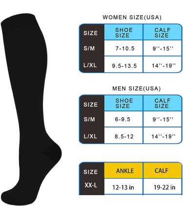 Aoliks Copper Compression Socks 15-20 mmHg for Men & Women - 4 Pairs Black, Small-Medium - Buy Online on SooperMarket.com