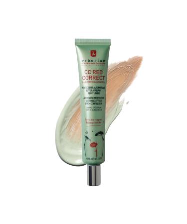 Erborian CC Red Correct with Centella Asiatica - Complexion Perfector and Imperfection-Covering Corrector - Cosmetic Care with Color Correction for Face with SPF 25 45 ml