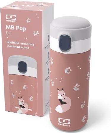 Monbento Kids Insulated Water Bottle - 12 Oz - Leakproof - Hot/Cold 12 Hours - BPA-Free - Pink Cinnamon Fox - Buy Online on SooperMarket.com