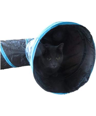 Feline Ruff Premium 3 Way Cat Tunnel - Extra Large 12 Diameter, Extra Long, Collapsible Play Toy for Cats and Other Pets - Black/Blue - Buy Online on SooperMarket.com