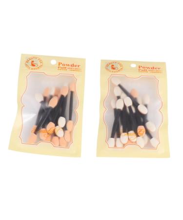 FOYTOKI 24pcs Brush Eyeshadow Eye Blending Brushey Eyeshadow Blending Brush Eshadow Sponge Applicator Black 7cm Black