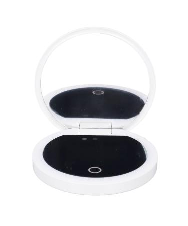 Sunscreen Testing Mirror 2X Magnification Touch Control UV Camera Mirror with LED Light 3.5 Inch Handheld Pocket Mirror for Travel Outdoor