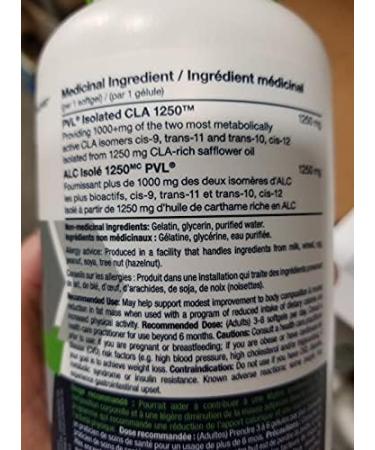 PVL Isolated CLA 1250 Weight-Loss Supplement Stimulant-Free Fat Burner and Metabolism Booster Diet Pills for Lean Muscle Tone Bonus Size 150 + 30 Free Softgels - Buy Online on SooperMarket.com