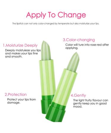 Gireatick 3Pcs Aloe Vera Lipstick - Temperature Changing Moisturizing Lip Gloss & Long-Lasting Lip Plumper Makeup Set - Shop Internationally! - Buy Online on SooperMarket.com