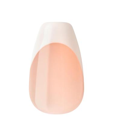 KISS imPRESS No Glue Press-On Nails - French Manicure Light Neutral & White Tips Medium Coffin Shape 30 Nails + Accessories - Buy Online on SooperMarket.com