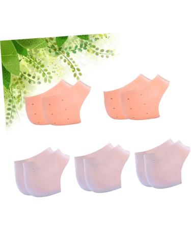 FOMIYES 10 Pairs Silicone Foot Heel Socks Cushion Sleeves Protective Sleeve Silicone Heel Grips Walking Accessories Reusable Moisturizing Feet Moisturizing Socks Foot Spa Socks Boots Crack - Buy Online on SooperMarket.com