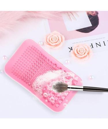 Dajidafu Universal Women Foundation Makeup Brush Cleaning Mat Home Dress Room Reusable Nonslip Eyebrow Pen Silicone Washing Pad Rose Red - Buy Online on SooperMarket.com