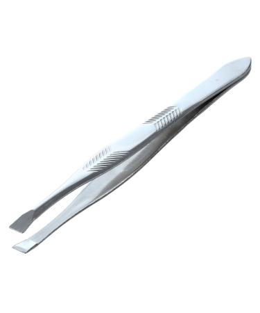 Peowuieu Silver Tone Stainless Steel 3.5" Length Tweezer for Eyebrow