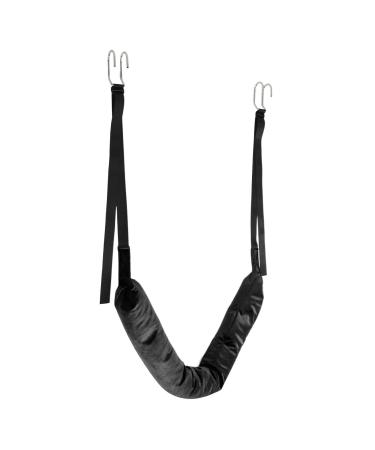 Soft more convenient light back extension lumbar vertebrae traction device with decompression lumbar vertebrae traction belts for trips in the home office car (black)