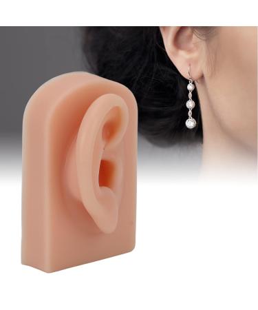 Silicone Ear Model for Piercing Training | Soft Flexible & Reusable Human Ear Display (Dark Skin Color) - International Shipping Available - Buy Online on SooperMarket.com