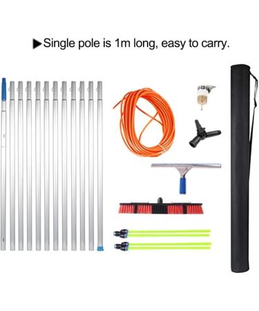 5m-12m Window Cleaning Pole Outdoor Water Fed Telescopic 2 in 1 Brush Squeegee Attachment Professional Extendable Cleaner Conservatory Roof Gutters(50cm Brush 8m pole) 55cm Brush Head 8M/27FT - Buy Online on SooperMarket.com