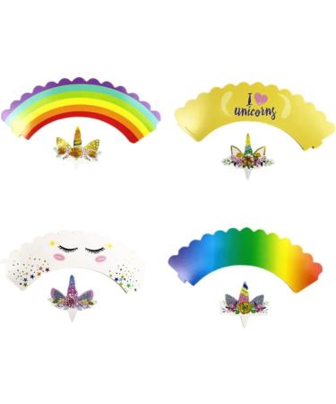 Warmhm Cake Decorations 96pcs Paper Cups Decorate Cake Unicorn Cupcake Wrappers - Buy Online on SooperMarket.com