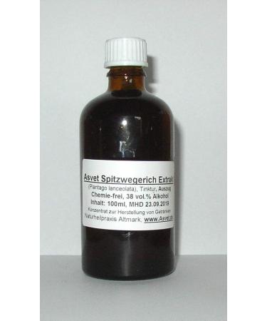 Asvet 100ml ribwort plantain tincture drops preparation without chemicals handmade 100% vegan and natural!
