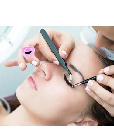 200 PCS Disposable Plastic Glue Cup Rings | 2 Slots - Purple | For Lash Tattoo Nail Art Pigment Eyelash Extension Palette - Beauty Tool Bulk - Buy Online on SooperMarket.com