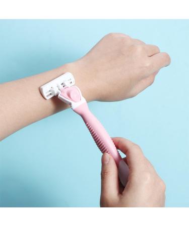 Vctitil Hair Removal Razor Holder - 1 Piece with 4 Stainless Steel Blades Anti-Slip Handle Manual Forearm Hair Trim - Green - Buy Online on SooperMarket.com