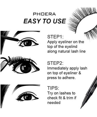AquaPurity PHOERA 9D Synthetic Mink Lashes & Adhesive Eyeliner Kit Reusable up-to 30 times Self-Adhesive Magic Eyeliner Pen With Waterproof No Glue Needed Lashes Set (LOS ANGLES) - Buy Online on SooperMarket.com