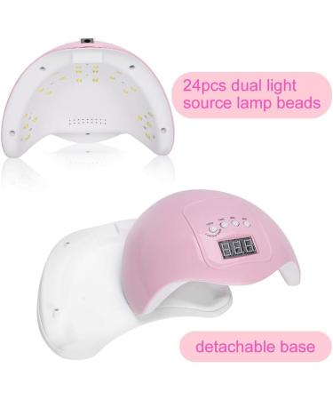 48W UV LED Nail Lamp for Gel Nails Polish | Professional Salon Curing Light with 4 Timer Settings and Sensor | Pink - Buy Online on SooperMarket.com