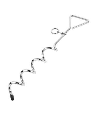 Angoily Belt 3 Pieces Dog Coupling Pet Ground Anchor Chrome Plated Metal Ties 42X8.5X4CMx3pcs Silverx3Pcs