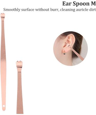 7pcs Stainless Steel Spiral Earwax Cleaner Set - Portable Ear Pick Spoon Tool Kit in Rose Gold - Buy Online on SooperMarket.com