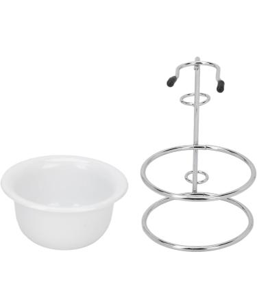 Bordstract Restaurant Stand Bowl Set - Professional Shaving Soap Peel Razor & Brush Holder for Men | Durable Stainless Steel & Nylon Wool Brush | Comfortable Silver White Design - Buy Online on SooperMarket.com