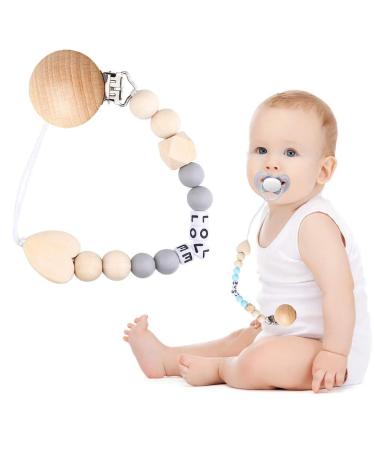 24-Piece Natural Beech Wood Pacifier Clips Teething Toy DIY Holder Accessories - Buy Online on SooperMarket.com