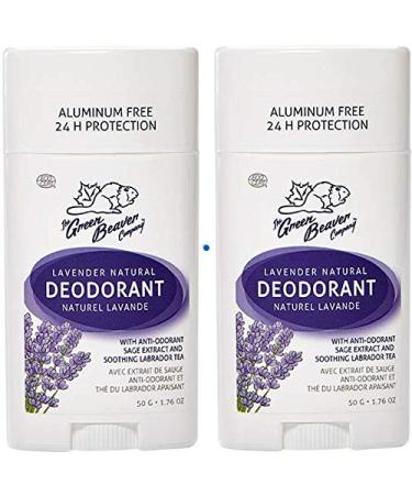 Green Beaver All Natural Body Deodorant Paraben & Aluminum-Free Vegan For Normal & Sensitive Skin Lavender 2-pack Lavender (2 Pack)
