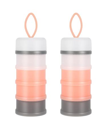2 Pcs Baby Milk Powder Dispenser with 4 Separate Twist Portable Formula Dispenser Container 240ml Baby Feeding Travel Storage Container Box for Travel and Outdoor Activities