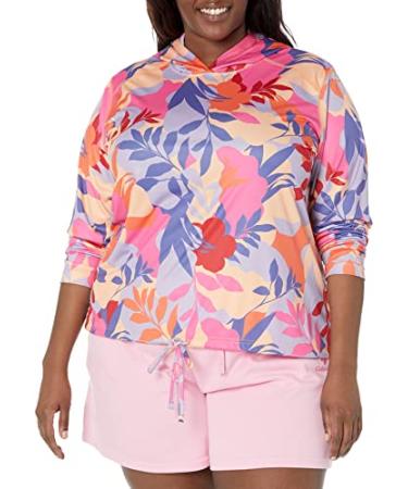 Columbia Women's Summerdry Long Sleeve Printed Hoodie Wild Geranium/Floriated Large