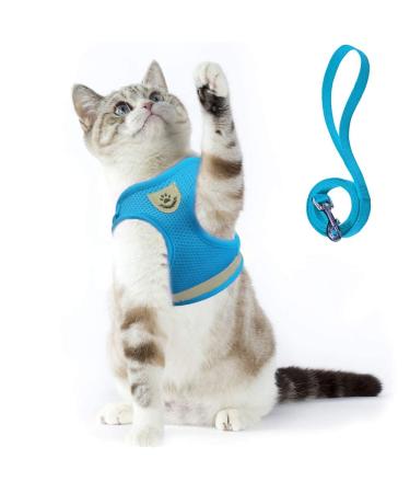 Supet cat dishes Breaking-safe cat linen with dishes for cats soft cats vest for kitten dogs chihuahua (L light blue) l (breast size: 38-43 cm) light blue
