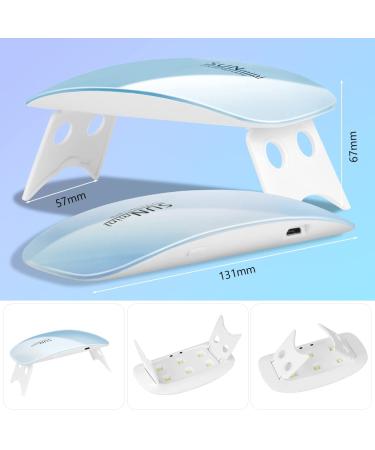 Uraqt Mini UV Nail Lamp - Portable LED Nail Dryer with Timer & Nail Tools for Gel Nails - USB Powered (Blue) - Buy Online on SooperMarket.com