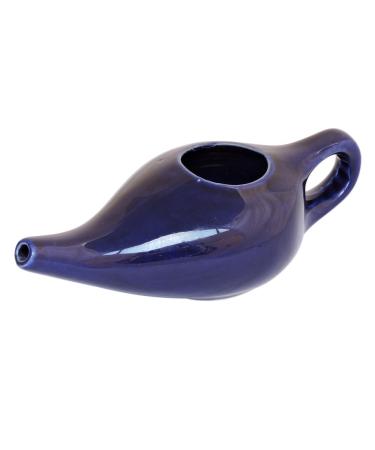 Ancient Impex Ceramic Neti Pot (270 ML Capacity) with 5 Sachets Neti Salt for Nasal Cleansing - Voilet Color