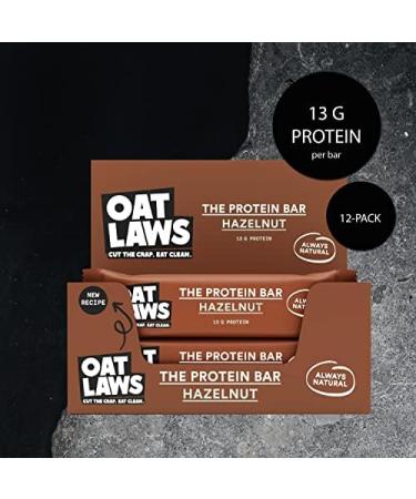 Oatlaws Hazelnut Protein Bar 12-Pack | Gluten-Free 14g Protein No Added Sugar Nutrient-Rich Energy Snack - Buy Online on SooperMarket.com