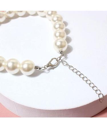 RayMinsino Adorable Pet Pearl Collar Adjustable Cat Dog Pet Necklace Jewelry Chihuahua York Girl Clothing Dress Accessories White - Buy Online on SooperMarket.com