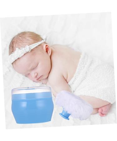 KOMBIUDA Travel Toddler for Mom Sponge Baby After Dusting Plastic Bath Container with Body Care Portable Powder Use Empty Puff Blue Cosmetic White Talcum Newborn Home Infant Face Case 2pcs 1 count (Pack of 1) - Buy Online on SooperMarket.com